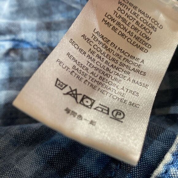 Maeve Anthropologie Women's Plaid Avryl Bleached Slim Pants Blue Size 6 - Picture 15 of 16